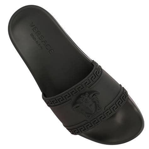 versace pantoffels men|Versace black label slippers.